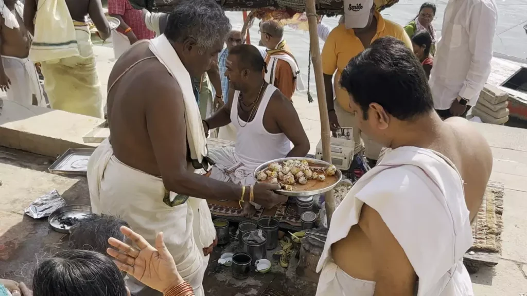 Image showing pilgrim after completing pind daan in kashi or varanasi-What rules to follow for Pind Daan in Varanasi