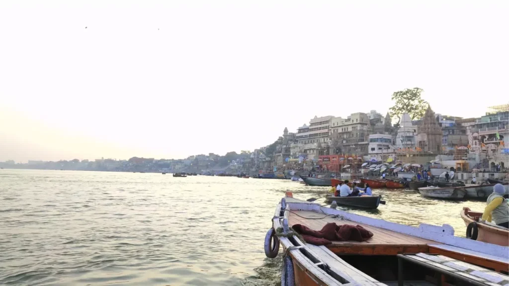 The ghats of Varanasi along the Ganga, a sacred place where many Hindus perform Pitru Paksha rituals like Tarpan and Shradh for their ancestors- Varanasi: The Eternal Gateway to Moksha – Unraveling Kashi’s Sacred Promise