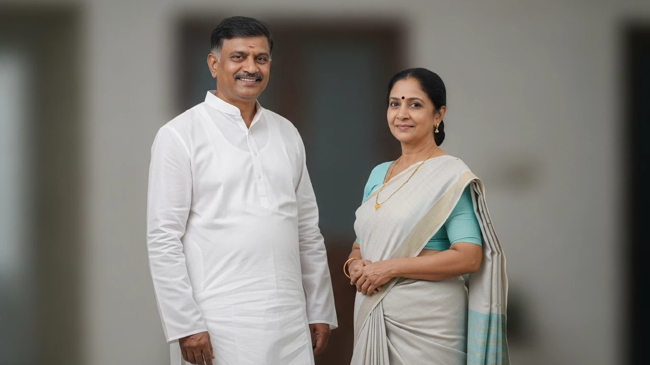Photo of Indian man in Kurta and woman in Saree-Teerth Shradh Package from Singapore-dress