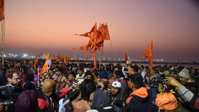 Image of people in magh mela 2026- Magh Mela 2026 Prayagraj Scams