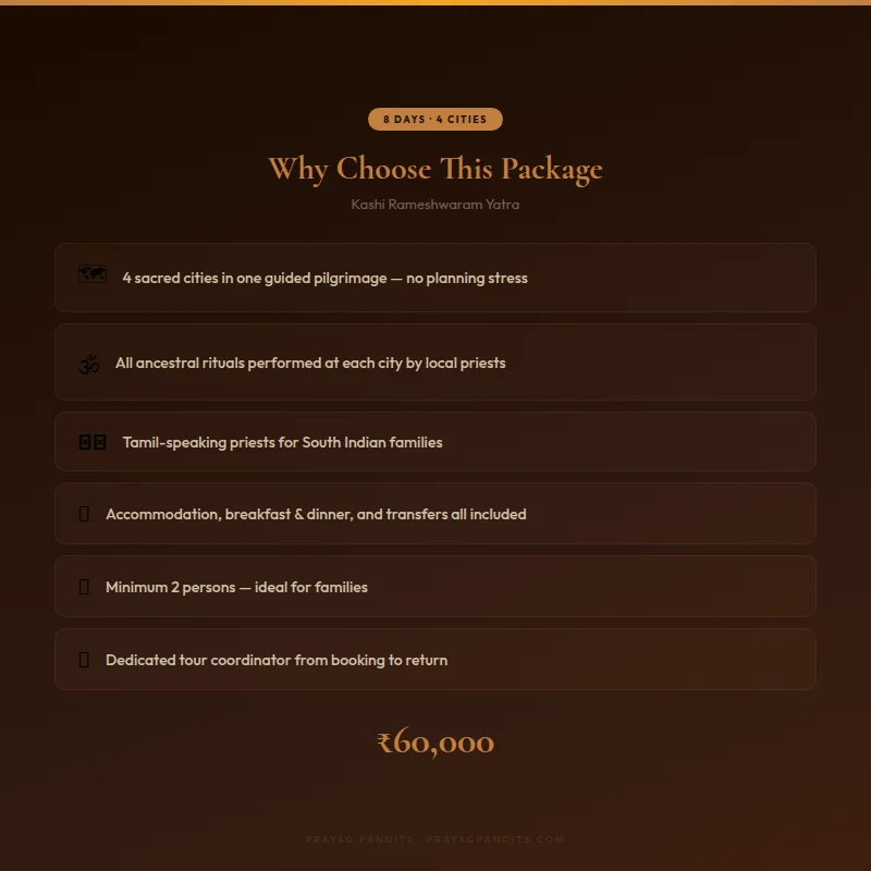 Benefits of Kashi Rameshwaram Yatra package