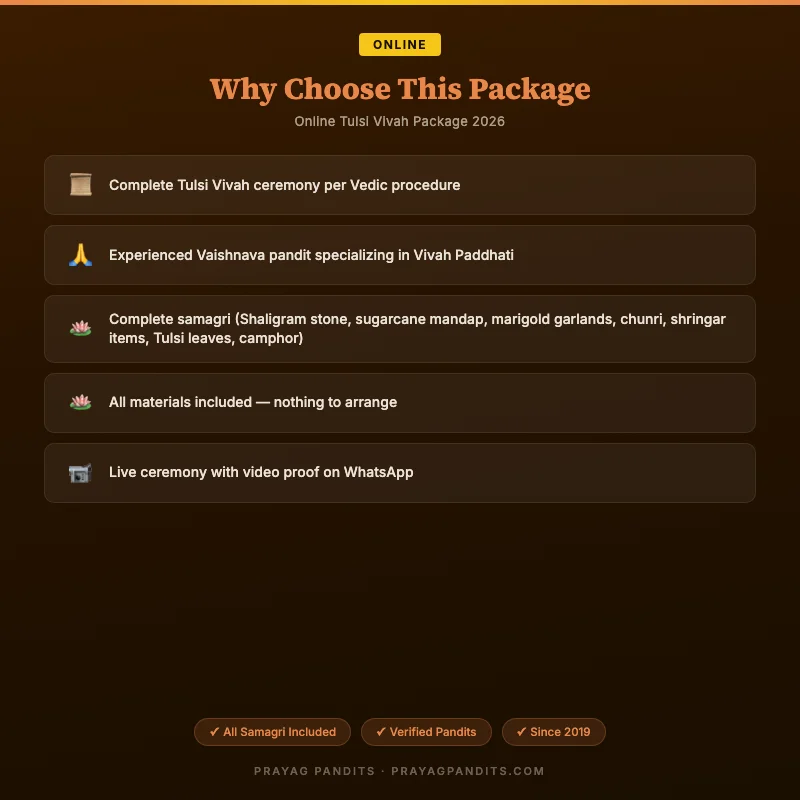 Benefits of Online Tulsi Vivah Package 2026