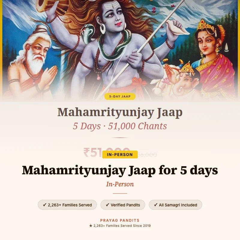 Mahamrityunjay Jaap for 5 days — Book Now at Prayag Pandits