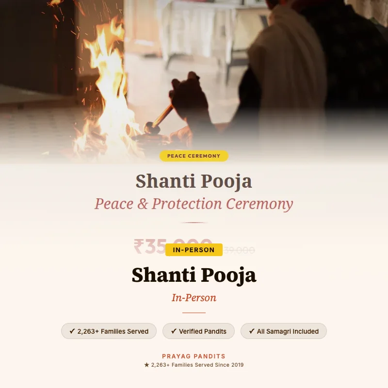 Shanti Pooja — Book Now at Prayag Pandits